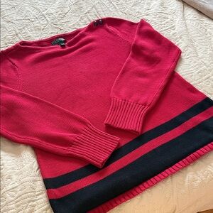 Ralph Lauren XL Red Sweater with Black Stripes